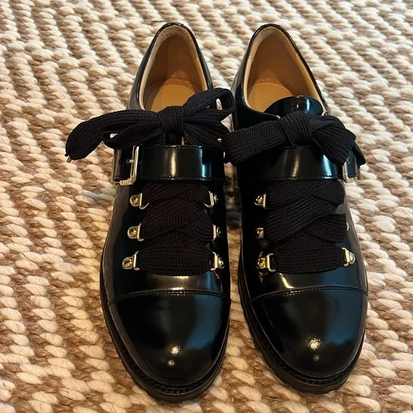 Elegant Black Patent Leather Mr Logan Oxford from The Office of Angela Scott - Picture 2 of 13